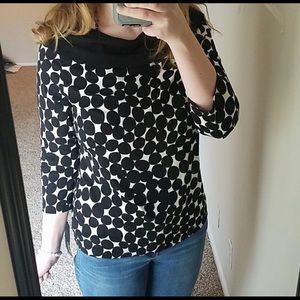 NWT 3/4 Sleeve Polka Dot Blouse Size L